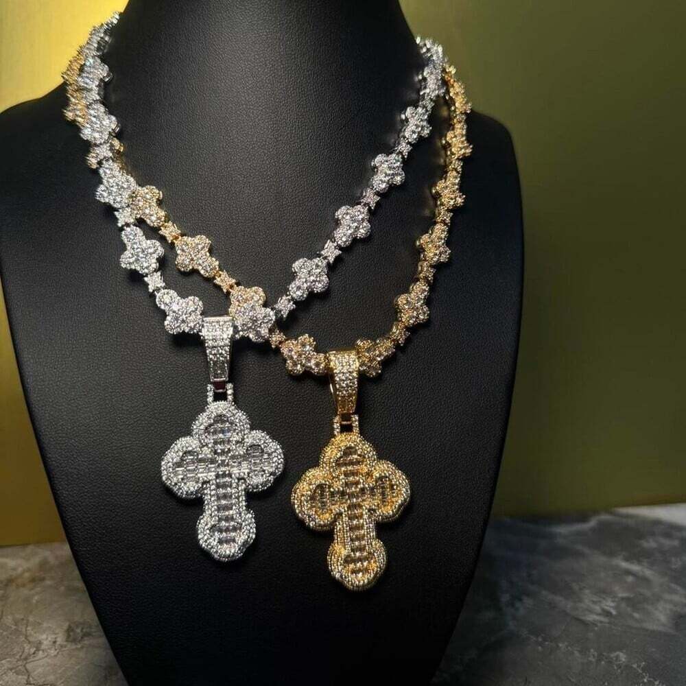 Gold or Silver Cross Necklace 20inch (choose color)